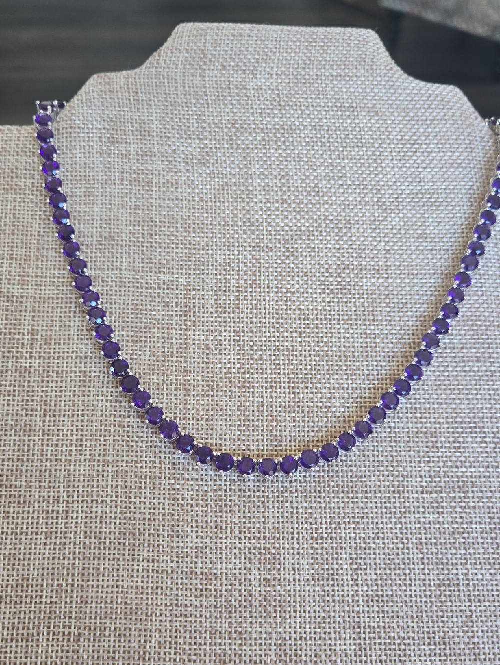 Sterling Silver Amethyst Necklace - Picture 10 of 10